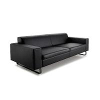 Sofá 3 Lugares Otto Revestimento Sintético Preto 215 cm - 1