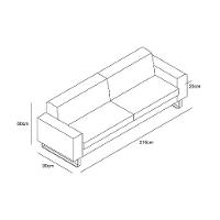 Sofá 3 Lugares Otto Revestimento Sintético Preto 215 cm - 6