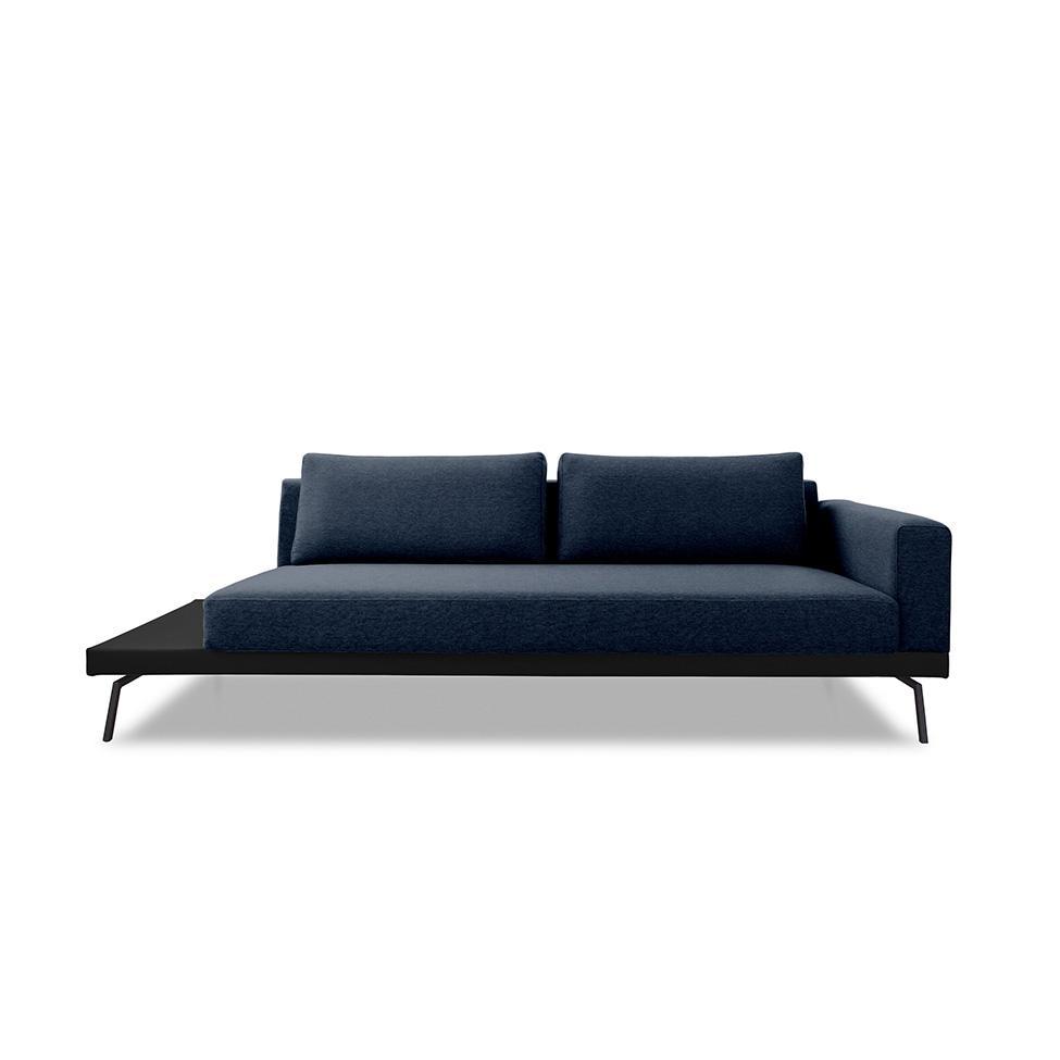 Sofá 3 Lugares Matteo com Mesa de Apoio Esquerda Linho Azul 180 cm - 5
