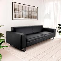 Sofá 3 Lugares Otto Revestimento Sintético Preto 185 cm - 5