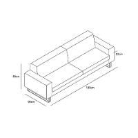 Sofá 3 Lugares Otto Revestimento Sintético Preto 185 cm - 6