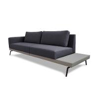 Sofá 3 Lugares Matteo com Mesa de Apoio Direita Linho Cinza 240 cm - 1