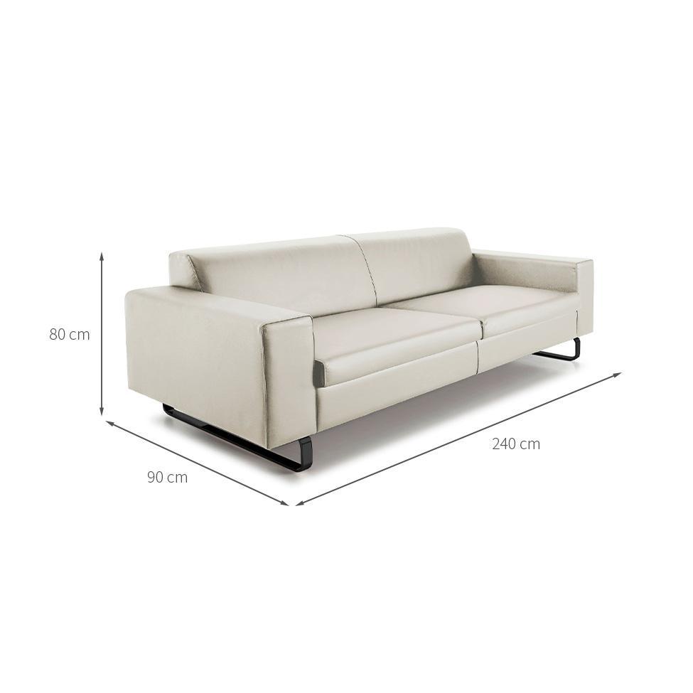 Sofá 3 Lugares Otto Revestimento Sintético Gelo 240 cm - 3