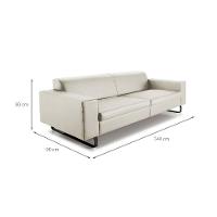 Sofá 3 Lugares Otto Revestimento Sintético Gelo 240 cm - 3