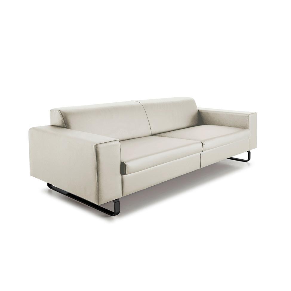 Sofá 3 Lugares Otto Revestimento Sintético Gelo 215 cm - 1