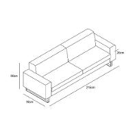 Sofá 3 Lugares Otto Revestimento Sintético Gelo 215 cm - 6