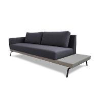 Sofá 3 Lugares Matteo com Mesa de Apoio Direita Linho Cinza 210 cm - 1