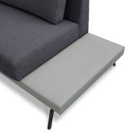 Sofá 3 Lugares Matteo com Mesa de Apoio Direita Linho Cinza 210 cm