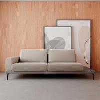 Sofá 3 Lugares Matteo com Mesa de Apoio Direita Linho Bege 240 cm - 2