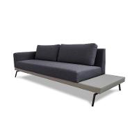 Sofá 3 Lugares Matteo com Mesa de Apoio Direita Linho Cinza 180 cm - 1