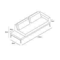Sofá 3 Lugares Matteo com Mesa de Apoio Esquerda Linho Cinza 210 cm - 7