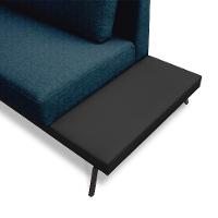 Sofá 3 Lugares Matteo com Mesa de Apoio Direita Linho Azul 240 cm