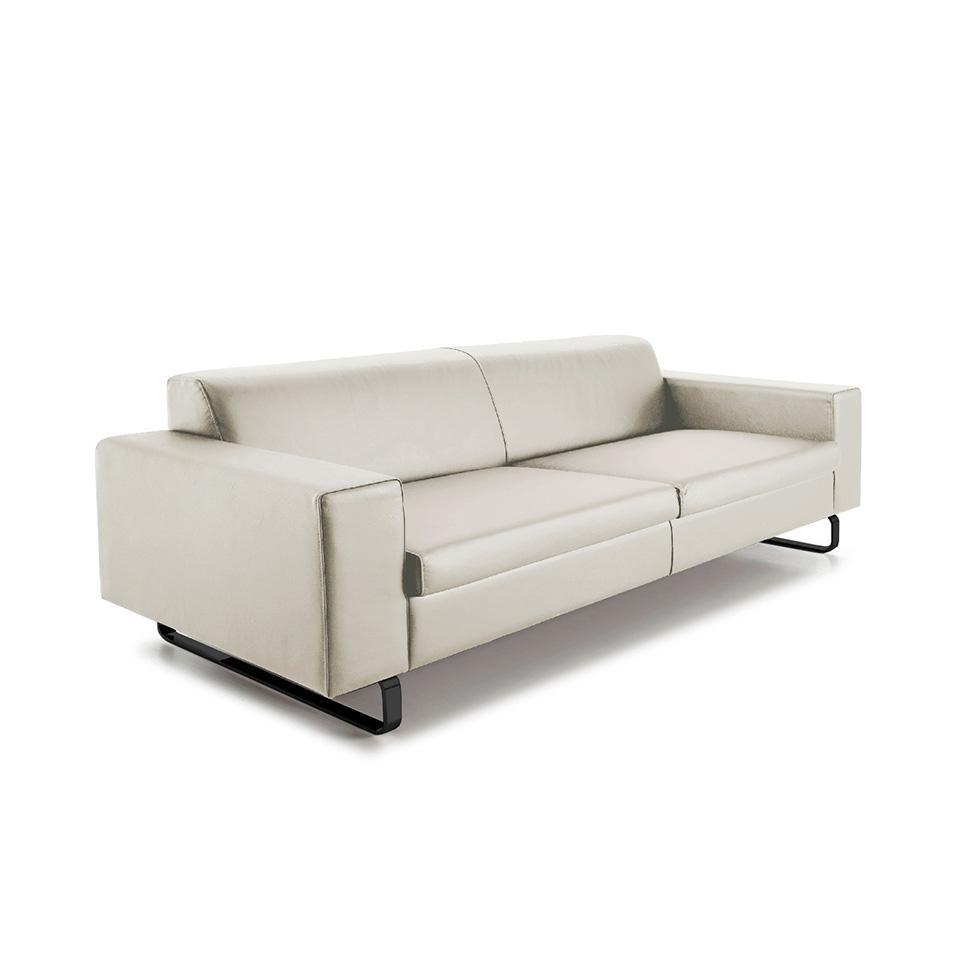 Sofá 3 Lugares Otto Revestimento Sintético Gelo 185 cm - 1