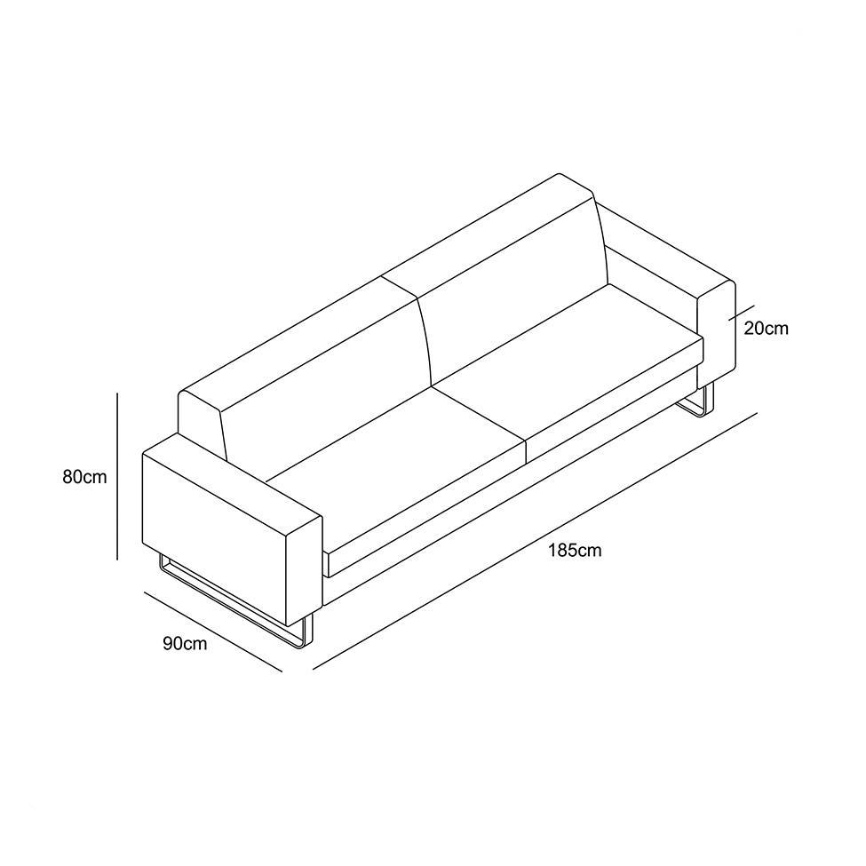 Sofá 3 Lugares Otto Revestimento Sintético Gelo 185 cm - 6