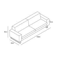 Sofá 3 Lugares Otto Revestimento Sintético Gelo 185 cm - 6