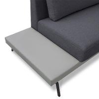 Sofá 3 Lugares Matteo com Mesa de Apoio Esquerda Linho Cinza 240 cm