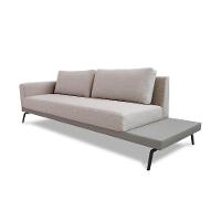 Sofá 3 Lugares Matteo com Mesa de Apoio Direita Linho Bege 210 cm - 1