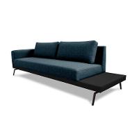 Sofá 3 Lugares Matteo com Mesa de Apoio Direita Linho Azul 210 cm - 1