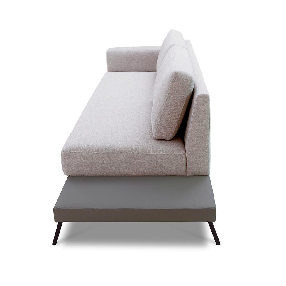 Sofá 3 Lugares Matteo com Mesa de Apoio Direita Linho Bege 180 cm - 6