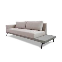 Sofá 3 Lugares Matteo com Mesa de Apoio Direita Linho Bege 180 cm - 1