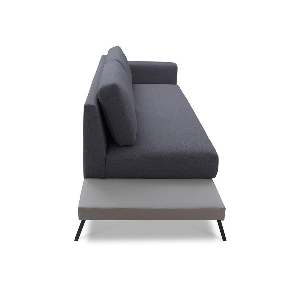 Sofá 3 Lugares Matteo com Mesa de Apoio Esquerda Linho Cinza 180 cm - 6