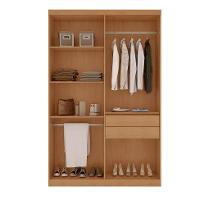 Guarda-Roupa Solteiro Xangai 4 PT 2 GV Imbuia e Off White - 2