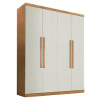 Guarda-Roupa Casal Império 4 PT 3 GV Imbuia e Off White - 1