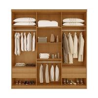 Guarda-Roupa Casal Torino 100% MDF 6 PT 4 GV Naturalle e Off White - 2