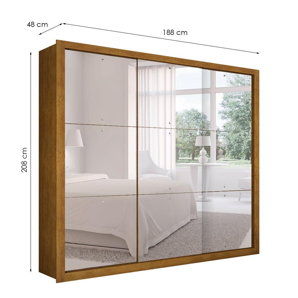 Guarda-Roupa Casal com Espelho Veneza Gold Imbuia 3 Pt 4 Gv - 2