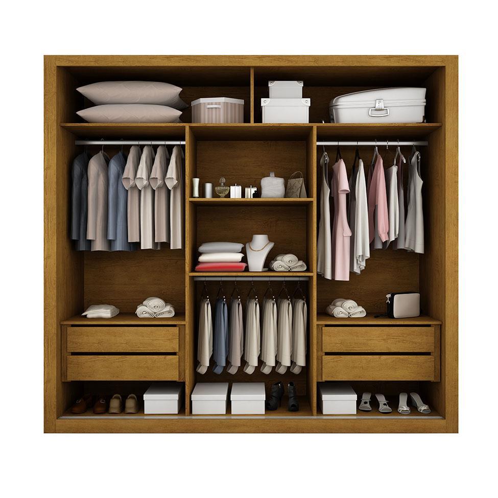 Guarda-Roupa Casal com Espelho Veneza Gold Imbuia 3 Pt 4 Gv - 3