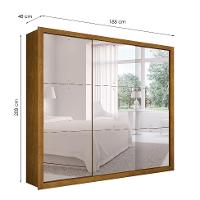 Guarda-Roupa Casal com Espelho Veneza Gold Imbuia 3 Pt 4 Gv - 2