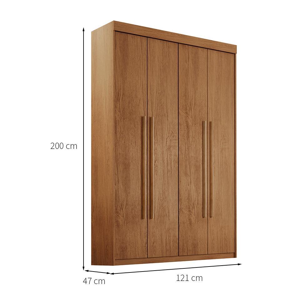 Guarda-Roupa Solteiro Xangai 4 PT 2 GV Imbuia - 3
