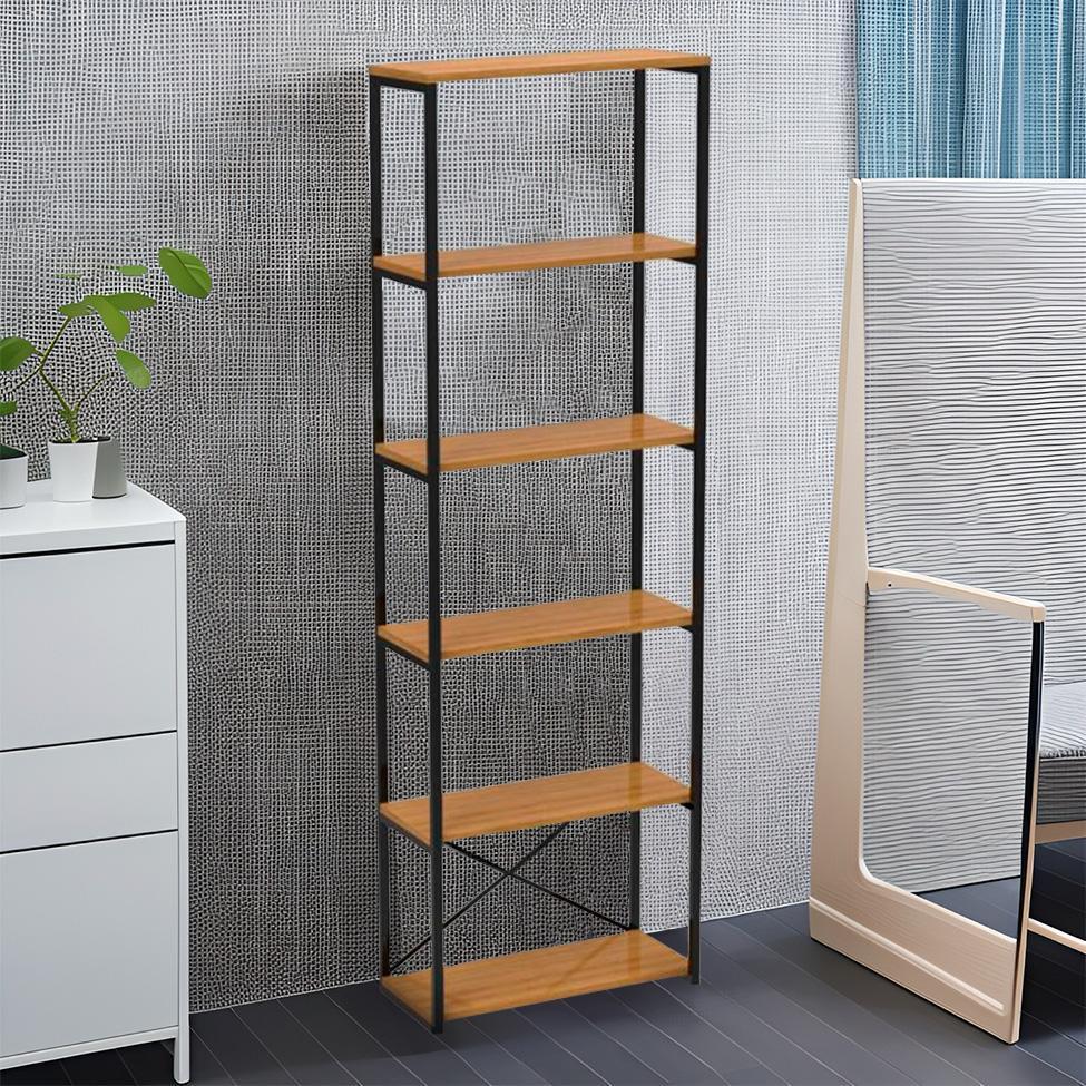 Estante Industrial State Amêndoa e Preta 60 cm - 1