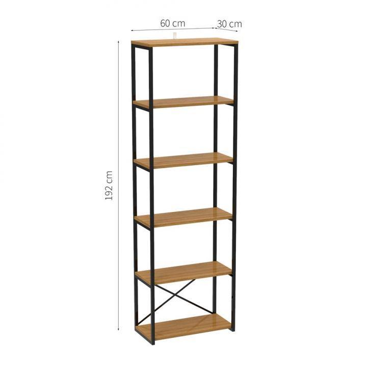 Estante Industrial State Amêndoa e Preta 60 cm - 3