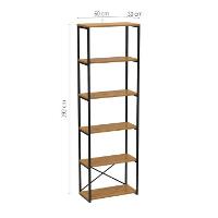 Estante Industrial State Amêndoa e Preta 60 cm - 3