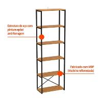 Estante Industrial State Amêndoa e Preta 60 cm - 4