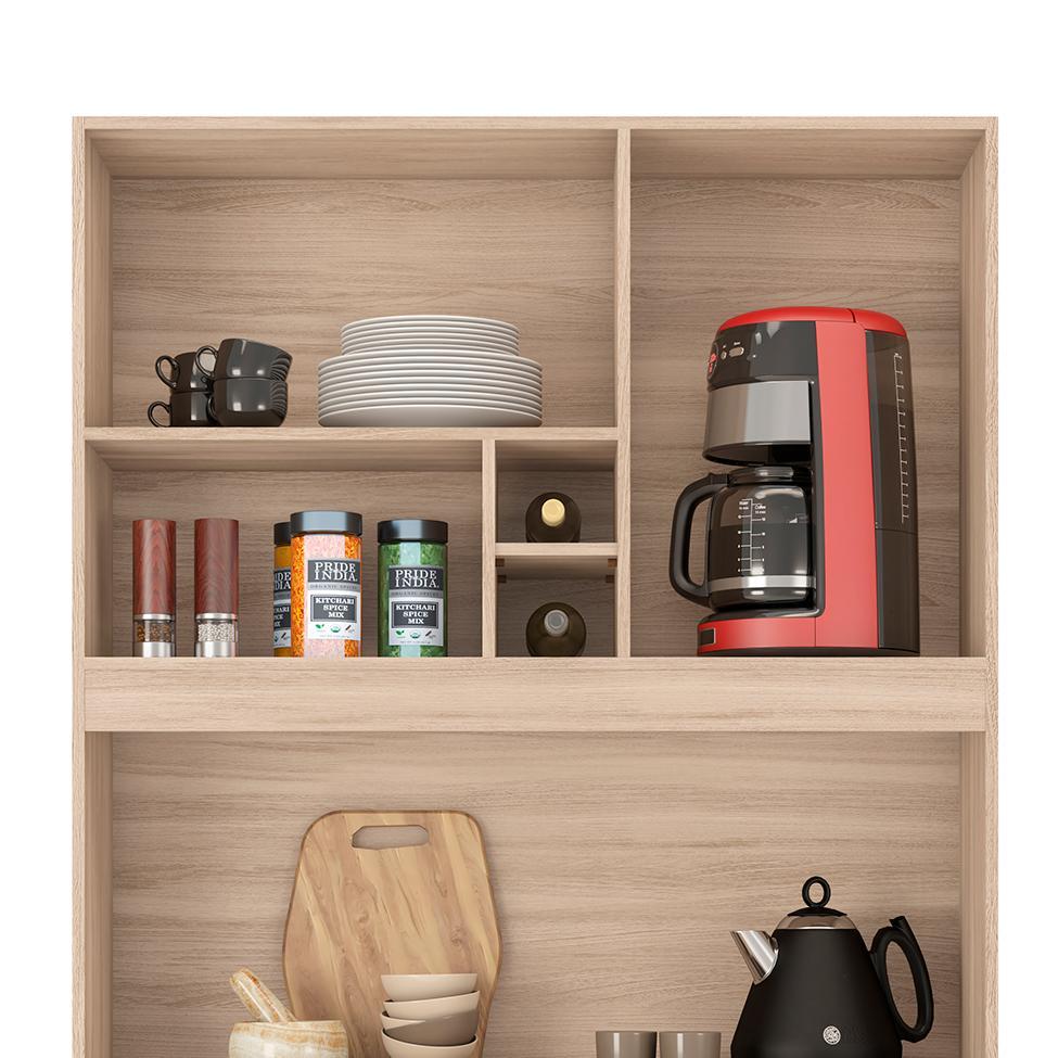 Cozinha Compacta Malta 4 Portas 1 Gaveta Avena e Grafito - 4