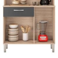 Cozinha Compacta Malta 4 Portas 1 Gaveta Avena e Grafito - 5