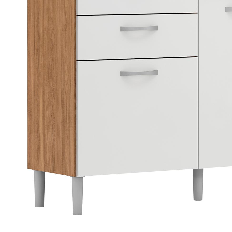 Kit de Cozinha Harmonia 6 Portas 2 Gavetas Amendola e Branco - 6