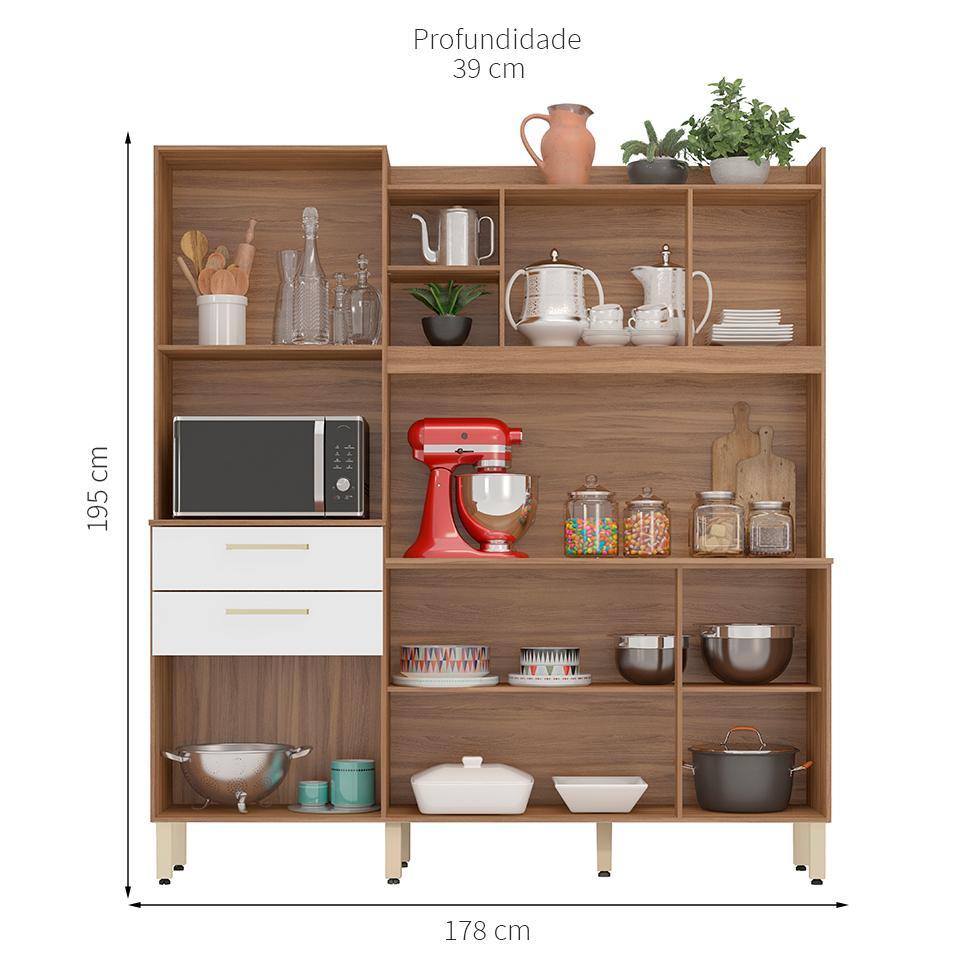 Kit de Cozinha Select 6 Portas 2 Gavetas Amendola e Branco - 3
