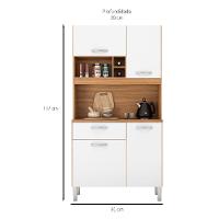 Kit de Cozinha Malta 4 Portas 1 Gaveta Amêndola e Branco - 3