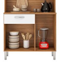 Kit de Cozinha Malta 4 Portas 1 Gaveta Amêndola e Branco - 5