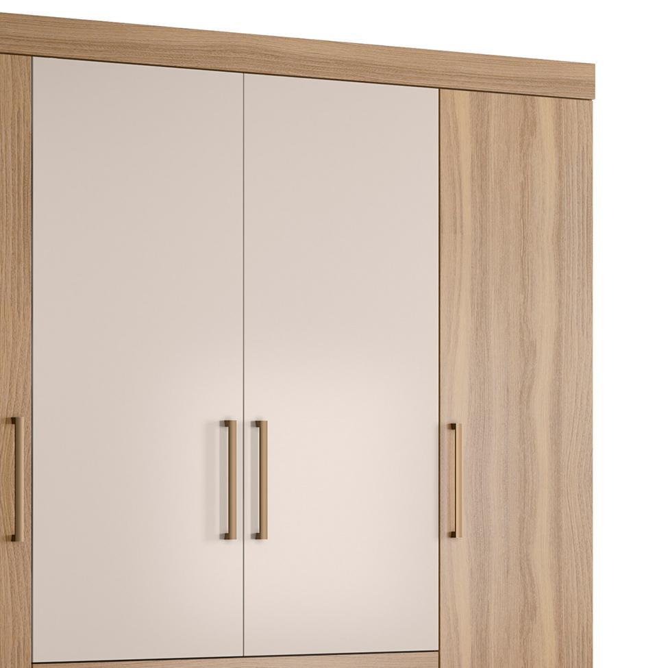 Guarda-Roupa Casal Cannes 4 PT 4 GV Off White e Amendola - 6