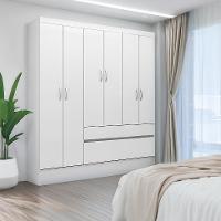 Guarda-Roupa Solteiro Sória Flex 6 Portas 2 Gavetas Branco e Rosa - 2