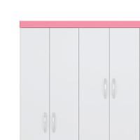Guarda-Roupa Solteiro Sória Flex 6 Portas 2 Gavetas Branco e Rosa - 8