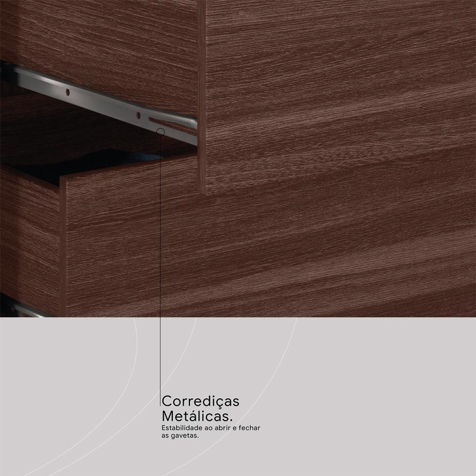 Guarda-Roupa Casal com Espelho Trevi 4 Portas 6 Gavetas Café - 8