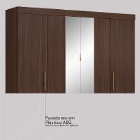 Guarda-Roupa Casal com Espelho Trevi 4 Portas 6 Gavetas Café - 6