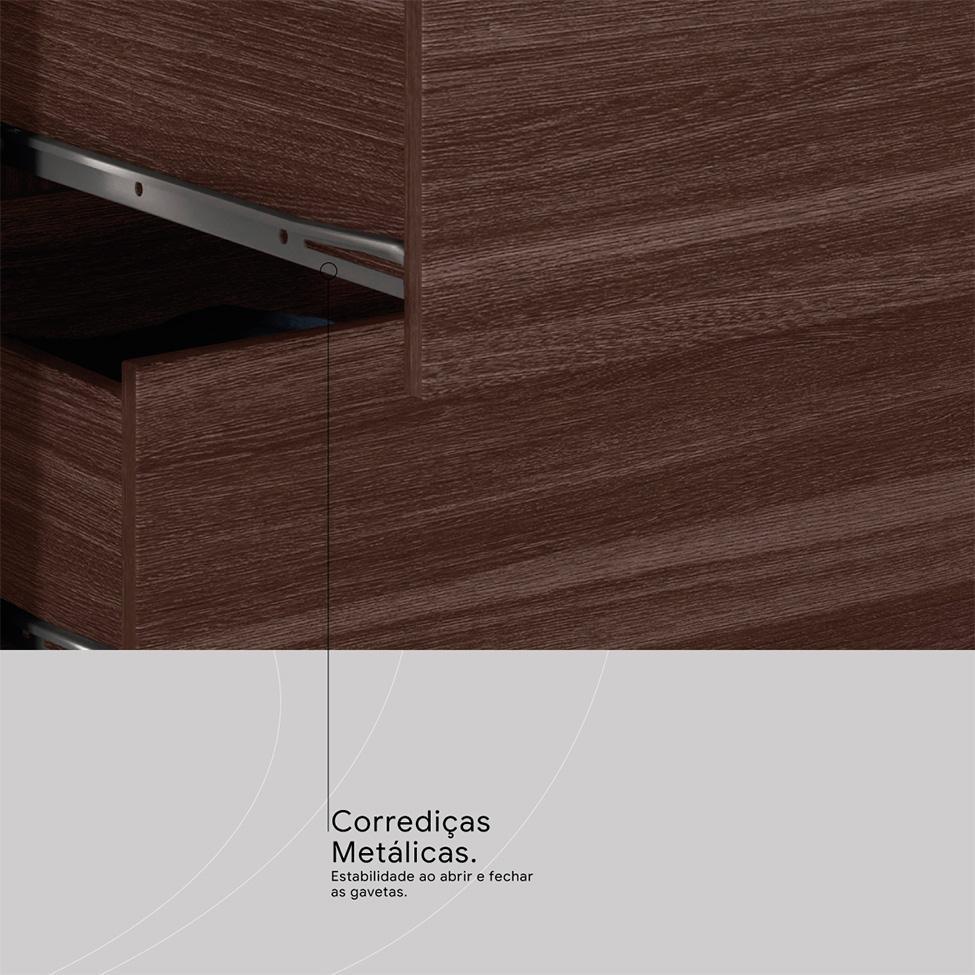 Guarda-Roupa Casal Sória 6 Portas 2 Gavetas Café - 8