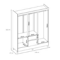 Guarda-Roupa Casal Sória 6 Portas 2 Gavetas Café - 3