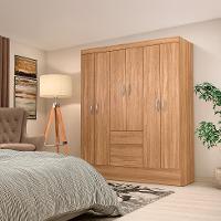 Guarda-Roupa Solteiro Sória 6 Portas 2 Gavetas Amêndola - 1